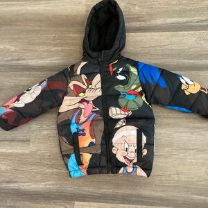 Space Jam A New Legacy Members Only Puffer Jacket Hooded Boys Size 4